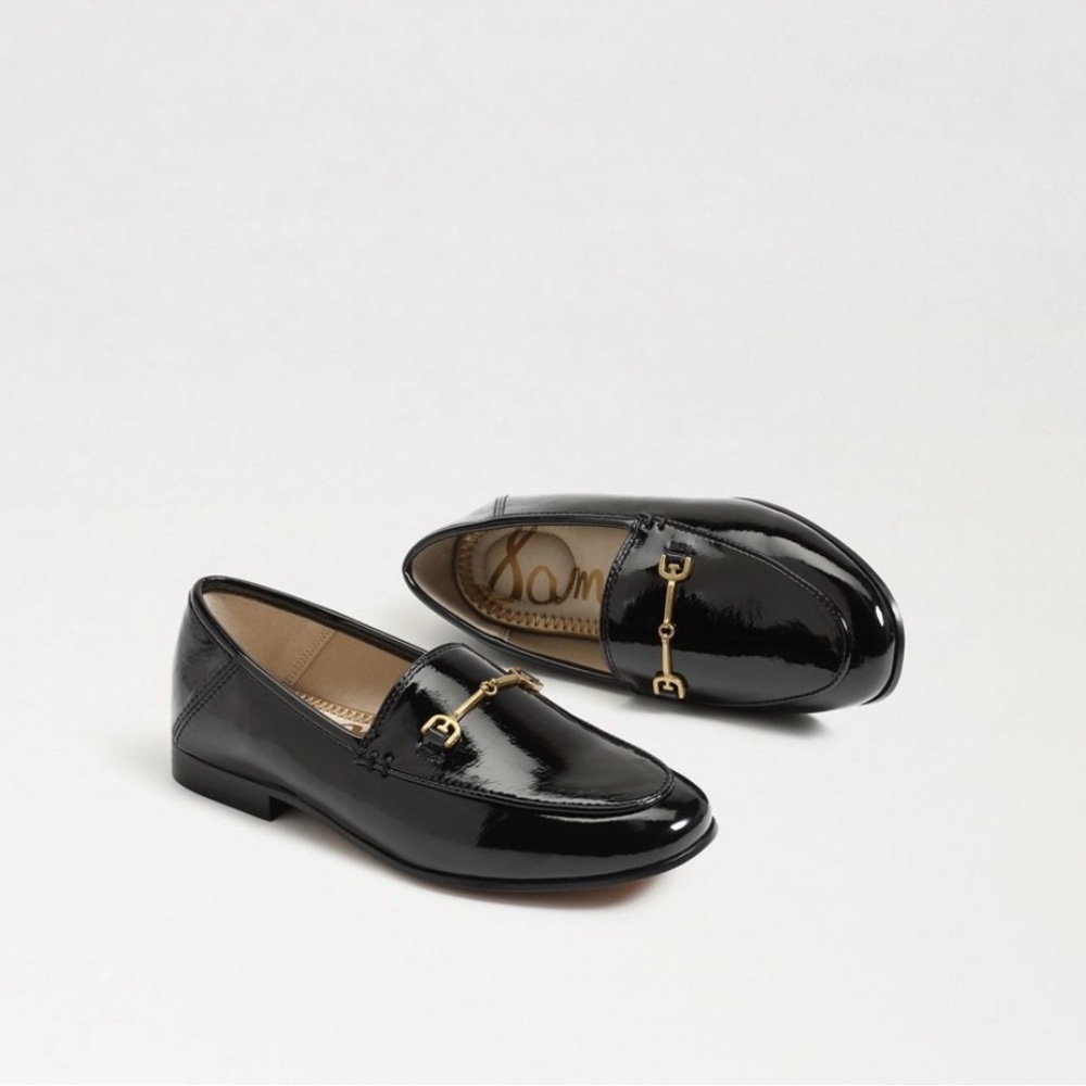 Sam Edelman black Patent Leather Loafers with Gold Detail for girls - Picture 2 of 6